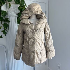 Vintage Issey Miyake Tan Hooded Puffer Jacket - Medium